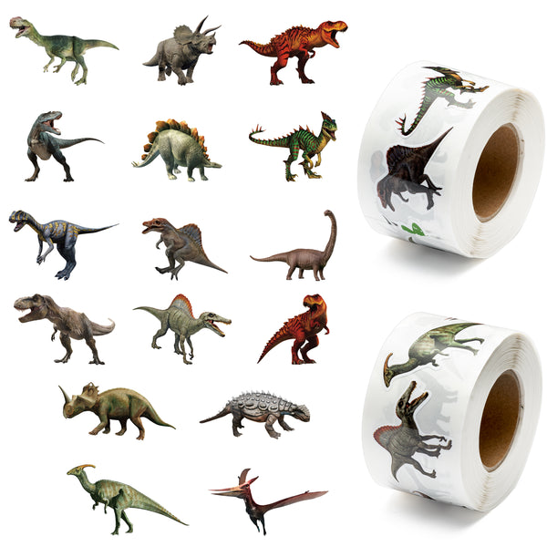 H1vojoxo 1000PCS Dinosaur Realistic Sticker Roll, Dinosaur Aesthetic Stickers for Water Bottle, Dinosaur Realistic Decals for Laptop, Dinosaur Realistic Stickers for Luggage, Skateboard, Scrapbooking
