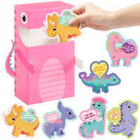 H1vojoxo 40PCS Valentine's Day Boxes for Kids and Mailbox for Classroom Exchange, Valentines Dinosaur Cards for Boys and Girls, Valentines Gift Cards for Party Favor (1 Mailbox and 39 Greeting Cards) 