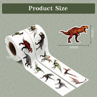 H1vojoxo 1000PCS Dinosaur Realistic Sticker Roll, Dinosaur Aesthetic Stickers for Water Bottle, Dinosaur Realistic Decals for Laptop, Dinosaur Realistic Stickers for Luggage, Skateboard, Scrapbooking