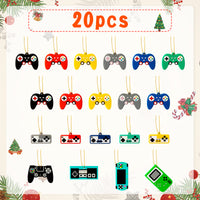 H1vojoxo 20PCS Christmas Video Game Controller Ornaments, Gamer Controller Hanging Ornament for Christmas Tree, Mini PVC Christmas Ornaments, Christmas Hanging Gaming Decorations for Kids