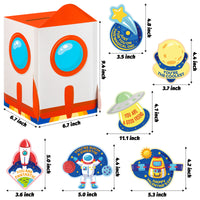 H1vojoxo 40PCS Valentine's Day Boxes for Kids and Mailbox for Classroom Exchange, Valentines Outer Space Cards for Boys Girls, Valentines Gift Cards for Party Favor (1 Mailbox and 39 Greeting Cards) 