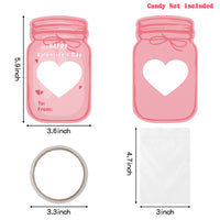 H1vojoxo 40PCS Valentines Day Gift Cards for Kids, Colorful Jars Happy Valentine Greeting Cards Bulks, Valentine Exchange Cards for Boys Girls, Valentine Cards for Party Favor (Candy Not Included) 