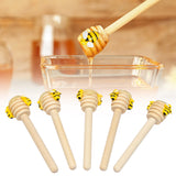 H1vojoxo 10PCS Honey Dipper with Faux Honey, Wooden Honey Dipper Stick with Mini Bee, Honey Bee Decor for Kitchen Display, Mini Honeycomb Stick for Party Decor, Honey Comb Wand for Home Decor