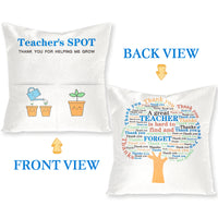 H1vojoxo 1PCS Teacher's Spot Throw Pillow Case, Teachers' Day Pillow Cover with 2 Pockets, Teachers' Day, Thanksgiving Gift for Teachers, Teachers' Day Linen Square Throw Pillow Case for Sofa Bed