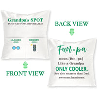 H1vojoxo 1PCS Grandpa’s Spot Throw Pillow Case, Father's Day Pillow Cover with 2 Pockets, Father's Day, Birthday, Thanksgiving Gift for Grandfather, Father's Day Linen Square Pillow Case for Sofa Bed