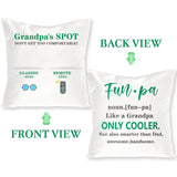 H1vojoxo 1PCS Grandpa’s Spot Throw Pillow Case, Father's Day Pillow Cover with 2 Pockets, Father's Day, Birthday, Thanksgiving Gift for Grandfather, Father's Day Linen Square Pillow Case for Sofa Bed