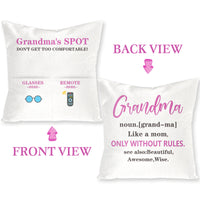 H1vojoxo 1PCS Grandma’s Spot Throw Pillow Case, Mother's Day Pillow Cover with 2 Pockets, Mother's Day, Birthday, Thanksgiving Gift for Grandmother, Mother's Day Linen Square Pillow Case for Sofa Bed