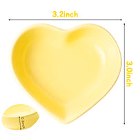 H1vojoxo 4PCS Heart Ring Dishes Display, Danish Pastel Ring Dish for Room Decoration, Heart Shaped Jewelry Tray for Women, Earring Necklace Dish Holder for Girls, Ceramic Trinket Dish for Couple Gift