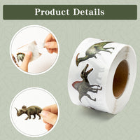 H1vojoxo 1000PCS Dinosaur Realistic Sticker Roll, Dinosaur Aesthetic Stickers for Water Bottle, Dinosaur Realistic Decals for Laptop, Dinosaur Realistic Stickers for Luggage, Skateboard, Scrapbooking