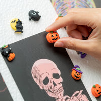 H1vojoxo 40PCS Halloween Push Pins Decoration for Cork Board, Halloween Decorative Thumb Tacks, Funny Pumpkin Push Pins for Photo Wall, Ghost Push Pins for Bulletin Board, Halloween Castle Push Pins