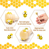 H1vojoxo 10PCS Honey Dipper with Faux Honey, Wooden Honey Dipper Stick with Mini Bee, Honey Bee Decor for Kitchen Display, Mini Honeycomb Stick for Party Decor, Honey Comb Wand for Home Decor