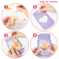 H1vojoxo 40PCS Valentines Day Gift Cards for Kids, Colorful Jars Happy Valentine Greeting Cards Bulks, Valentine Exchange Cards for Boys Girls, Valentine Cards for Party Favor (Candy Not Included) 