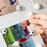 H1vojoxo 40PCS Creative Sport Ball Push Pins for Cork Board, Mini Decorative Resin Ball Push Pins, Football Thumb Packs for Bulletin Board, Rugby Thumb Tacks, Decorative Cute Push Pins for Wall Map