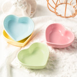 H1vojoxo 4PCS Heart Ring Dishes Display, Danish Pastel Ring Dish for Room Decoration, Heart Shaped Jewelry Tray for Women, Earring Necklace Dish Holder for Girls, Ceramic Trinket Dish for Couple Gift