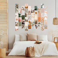 H1vojoxo 50PCS Boho Room Decor Aesthetic Poster Wall Collage Kit, Boho Style Wall Print for Teen Room, Boho Style Photo Collection Dorm Decor for Boys and Girls, Trendy Wall Print Kit 4*6 Inch