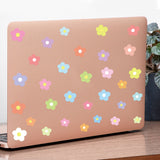 H1vojoxo 60PCS Mini Flower Stickers for Kids, Colorful Aesthetic Self-Adhesive Flower Stickers, Mini Flower Shapes Decals for Laptops, Flower Shapes Stickers for Water Bottle, Luggage, Skateboards