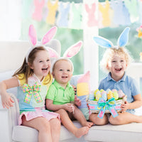 H1vojoxo 4PCS Easter Spring Pastel Wired Ribbon Rolls, Easter Bunny Wired Edge Ribbons, Decorative Wrapping Ribbons for Gift, Easter Colorful DIY Craft Ribbons, Easter Fabric Ribbon Decor, 24 Yards
