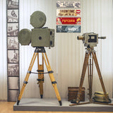 H1vojoxo 4PCS Wooden Movie Theater Decor, Home Movie Theater Decoration, Cinema Themed Wooden Sign for Wall Decor, Vintage Movie Theater Sign for Wall Art, 11*3 INCH Cinema Wooden Sign with 2 Hooks