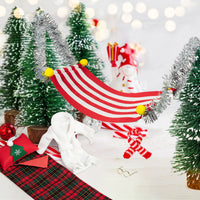 H1vojoxo 5PCS Christmas Elf Doll Accessories Set, Xmas Elf Hammock for Kids, Christmas Doll Accessories Set Including Xmas Elf Doll Hammock, Plaid Sleeping Bag, Bathrobe, Striped Scarf, Gold Glasses